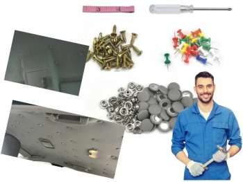 Set Profesional 30 Capse Tapitate 30 Ace Fixare plafon ruleta si Surubelnita pentru Reparatie Plafon Auto 