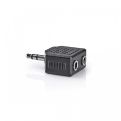 Splitter Jack audio 3.5 mm tata - 2x 3.5 mm mama negru Nedis 