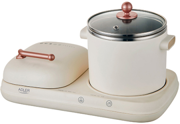 Statie mic dejun Adler AD6421 2 in 1 oala si gratar 1100W 