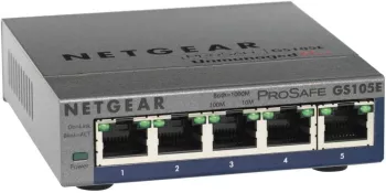 Switch Netgear GS105E-200PES cu 5 porturi 10 100 1000 gri - RESIGILAT 