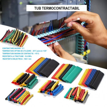 Tub Termocontractabil Varnis 328 buc / set rezistente la foc contractie 2 la 1 