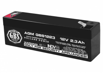 Acumulator AGM VRLA 12V 2.3Ah plumb acid 178x34x60 mm F1 terminal GBS1223F1 TED003614 