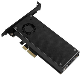 Adaptor Intern PCI-E 3.0 4x - DUAL M.2 SSD NVMe + SATA Voltaj Dual Suport SSD max. 110mm + Cooler Activ Axagon PCEM2-DC 