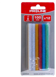 Baghete silicon color sclipici 8x100mm 12buc PROLINE 