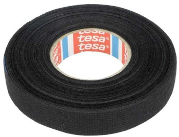 Banda din panza vata din PET W 15mm L 15m neagra TESA 51608-00006-00 