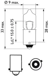 Bec 12V H6W Bax9S Set 10 Buc VIsion Philips 