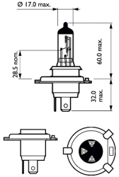 Set 2 Becuri Far H4 60/55W 12V Racing VIsion Gt200 Philips 