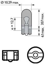 Bec Fara Soclu Wy5W 12V Set 10 Buc Philips 