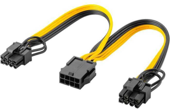 Cablu adaptor ATX alimentare cu 8 pini mama la 6+2 tata pentru placa video PCI Express Goobay 60000 