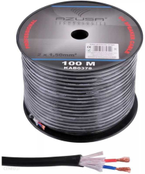 Cablu difuzor PROFESSIONAL rotund izolat 2x1.5mm Cupru + fire bumbac 7.2mm AZUSA 