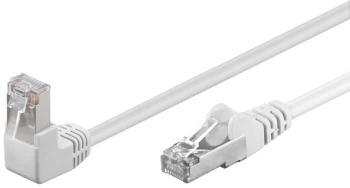 Cablu patch CAT5e FTP RJ45 90 in unghi - RJ45 drept 0.25m 100MHz alb Goobay 94176 