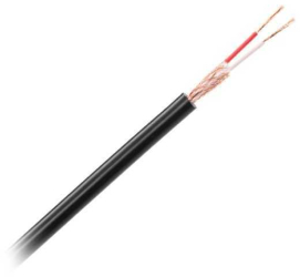 Cablu stereo pentru microfon 2x 20fire Cupru x0.12mm 6mm negru Azusa KAB0605A 