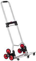 Carucior tip liza pentru scari cu 10 roti Pliabil maxim 118 kg Inaltime reglabila 83/115 cm greutate 5.4 kg 