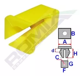 Clips Fixare Pentru Fiat - Galben Set 10 Buc 