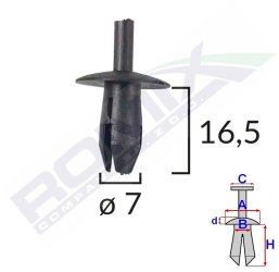 Clips Fixare Pentru Vw Mercedes - Negru Set 10 Buc 