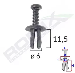 Clips Fixare Renault/seat - Negru Set 25 Buc 