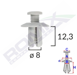 Clips Fixare Universal - Alb Set 10 Buc 