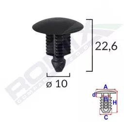 Clips Tapiterie Pentru Fiat Ducato - Negru Set 10 Buc 
