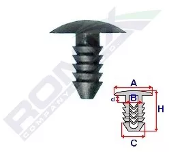 Clips Tapiterie Pentru Fiat/grup Vag 7X17.9Mm - Gri Set 10 Buc 