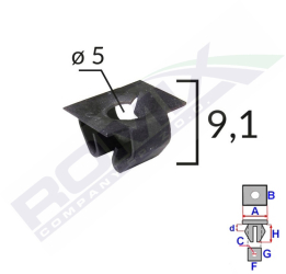 Clips Tapiterie Pentru Grup Vag Audi Mercedes - Negru Set 10 Buc 