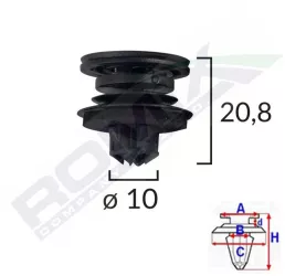Clips Tapiterie Pentru Grup Vag - Negru Set 10 Buc 