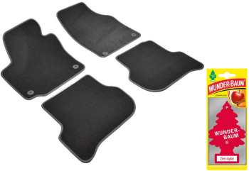 Covorase auto din mocheta Umbrella pentru Volkswagen Golf VI Plus 2008-2014 + Odorizant Auto Bradut Wunder-Baum Zimt Apfel Mar Si 
