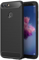 Husa Compatibila cu Huawei P Smart Techsuit Carbon Silicone Negru 