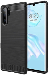 Husa Compatibila cu Huawei P30 Pro / P30 Pro New Edition Techsuit Carbon Silicone Negru 