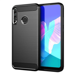 Husa Compatibila cu Huawei P40 Lite E Techsuit Carbon Silicone Negru 