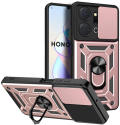 Husa cu Protectie Camera si Inel pentru Honor X7a Marmalis CamShield Roz 