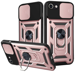 Husa cu Protectie Camera si Inel pentru iPhone 7 / 8 / SE 2 SE 2020 / SE 3 SE 2022 Marmalis CamShield Roz 