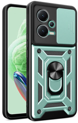 Husa cu Protectie Camera si Inel pentru Xiaomi Redmi Note 12 5G / Poco X5 Marmalis CamShield Verde 