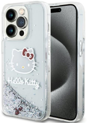 Husa pentru iPhone 14 Pro Max - Hello Kitty Hardcase Liquid Glitter Charms Kitty Head HKHCP14XLIKHET - Silver 