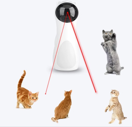 Laser interactiv automat pentru pisici - 5 moduri de proiectie incarcare USB alb 
