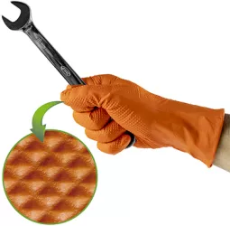 Manusi Din Nitril De Culoare Orange 7.0 Marimea L 100 De Unitati Jbm 