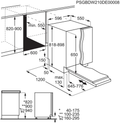 Masina de spalat vase incorporabila QuickSelect EEA27200L 60 cm 13 seturi Inverter BLDC clasa E 