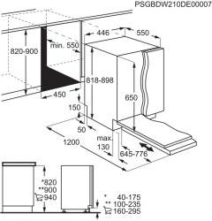 Masina de spalat vase incorporabila slim GlassCare EEG63410L 45 cm 10 seturi Inverter BLDC clasa C 