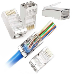 Mufa Passthrough FTP ecranata 8P8C RJ45 Cat5e TEL0073 Cabletech 