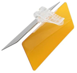 Parasolar Auto KlaussTech Ecran Dublu VIsor 30 x 13 cm Eficient ziua si noaptea Usor de montat Galben