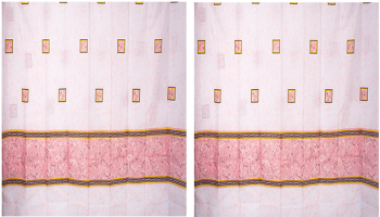 Perdea De Baie Klausstech Panzata 2 Piese 2 X 120 X 180 Cm Imprimeu Design Modern Usor De Instalat Roz 