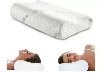 Perna ortopedica ENGRUPPE 60 x 40 x 12 cm din spuma cu memorie cu husa din bambus - SECOND 