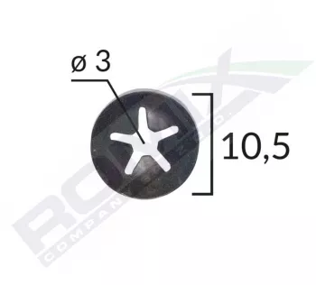 Saiba Fixare Tapiterie Universal - Negru - 10.5Mm Set 25 Buc 