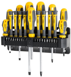Set 17 surubelnite cu varfuri magnetice 21 x biti Crom Vanadiu Maner ergonomic 
