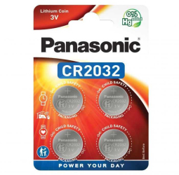 Set baterii CR2032 Panasonic 3V LITHIUM 20x3.2mm 4buc blister CR-2032EL/4B 