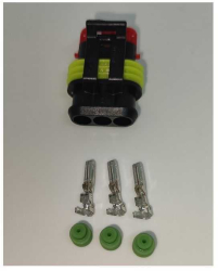 Set conector cablu Superseal 1.5 mama mufa 3 pin 3 pini inclusi + 3 garnituri incluse IP67 TE Connectivity 282087-1-SET-F 