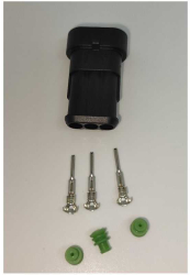 Set conector cablu Superseal 1.5 tata mufa 3 pin 3 pini inclusi + 3 garnituri incluse IP67 TE Connectivity 282105-1-SET-M 