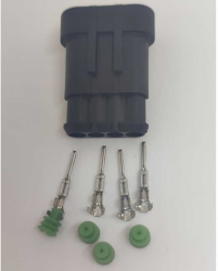 Set conector cablu Superseal 1.5 tata mufa 4 pin 4 pini inclusi + 4 garnituri incluse IP67 TE Connectivity 282106-1-SET-M 