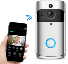 Sonerie Video Wireless cu Camera HD 720P Senzor PIR Detectare Miscare Interfon Bidirectional Baterii Reincarcabile Aplicatie Mobila Mo 