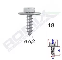 Surub Fixare Elemente Motor Pentru Toyota 6.2X18Mm Set 10 Buc 