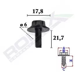 Surub Fixare Pentru Mazda6X21.7Mm Set 10 Buc 